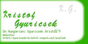 kristof gyuricsek business card